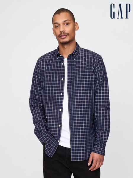 Gap Blue Check Long Sleeve Poplin Classic Shirt (F36540) | € 62