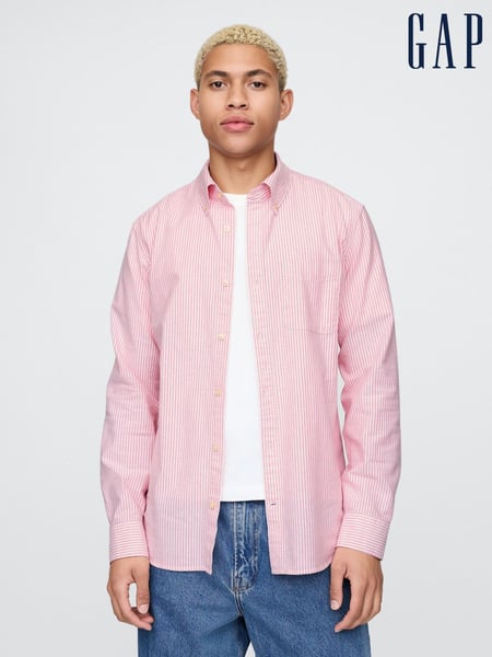 Gap Red Stripe Regular Fit Long Sleeve Oxford Shirt (F36563) | € 62