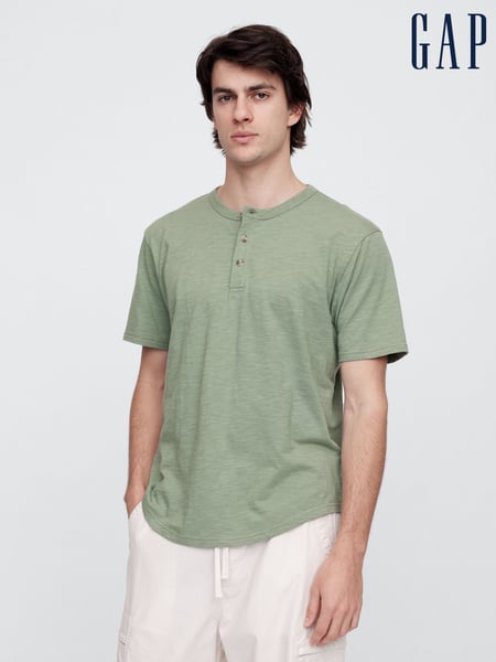 Gap Green Short Sleeve Henley T-Shirt (F36597) | € 25