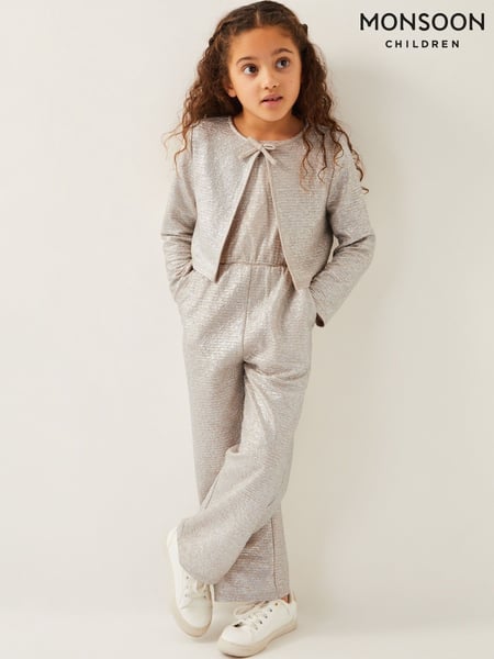 Monsoon Silver Baby Imogen Shimmer Romper and Jacket Set (F36862) | € 75