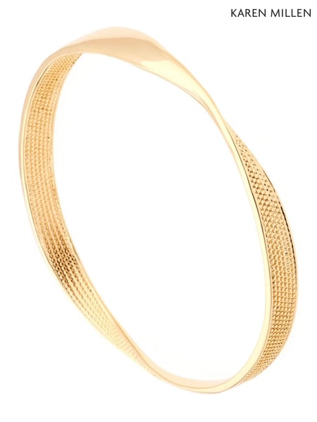 Karen Millen Gold Tone Textured Twist Narrow Bangle (F38261) | € 86