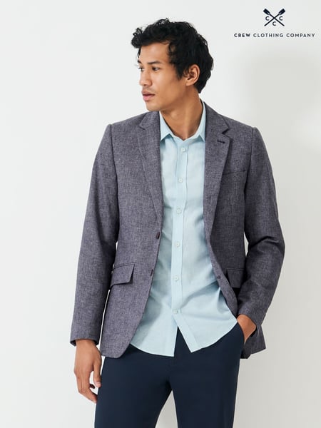 Crew Clothing Company Blue Fortescue Linen Blazer (F40424) | € 273