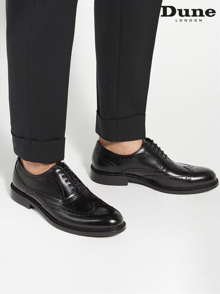 Dune London Black Wide Fit Solihull Oxford Shoes (F41537) | € 217
