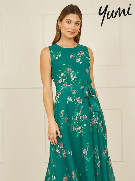 Yumi Green Daisy Print Skater Dress (F42410) | € 101