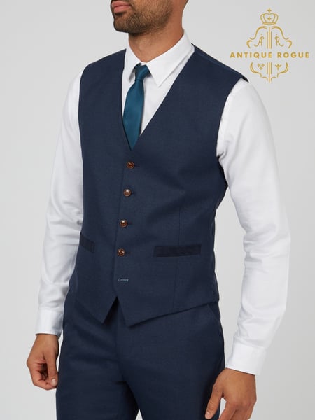 Antique Rogue Blue Blake Texture Waistcoat (F42868) | € 115