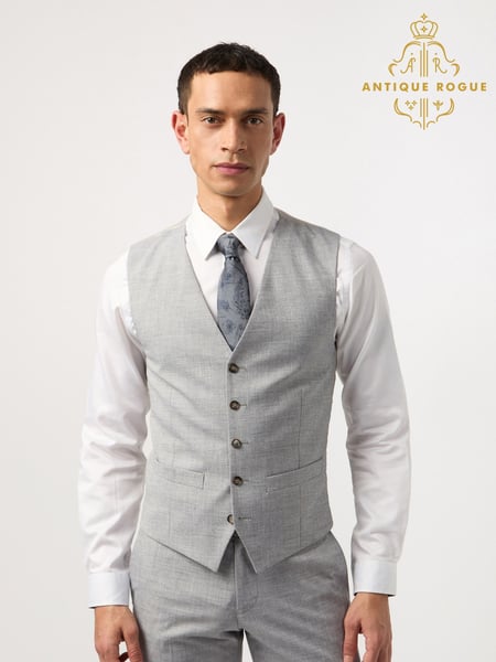 Antique Rogue Grey Montrose Pale Waistcoat (F42885) | € 100