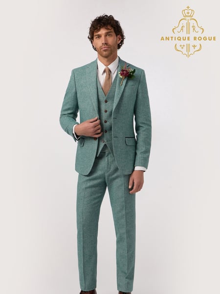 Antique Rogue Green Herringbone Tweed Jacket (F42886) | € 226