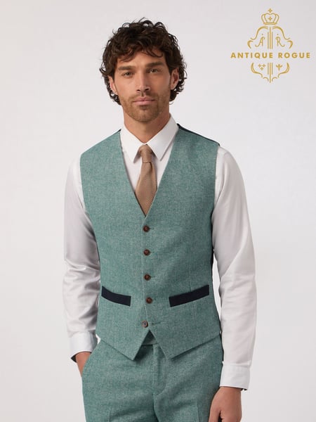 Antique Rogue Green Tweed Waistcoat (F42897) | € 131