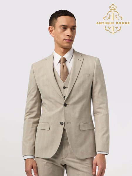 Antique Rogue Cream Putty Check Jacket (F42917) | € 179