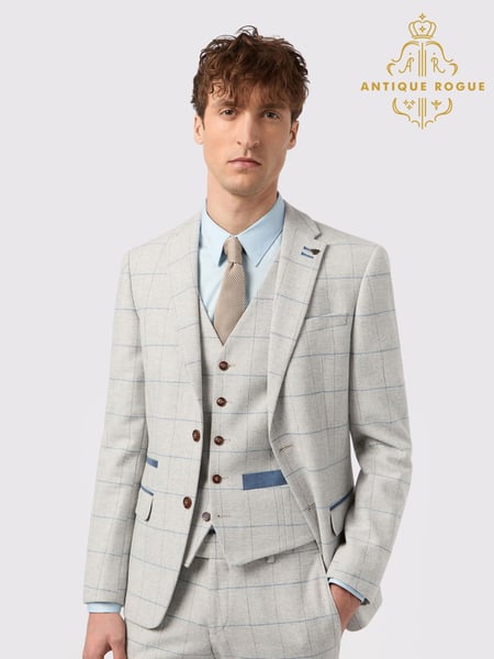 Antique Rogue Grey Powell Checks Tweed Jacket (F42932) | € 226