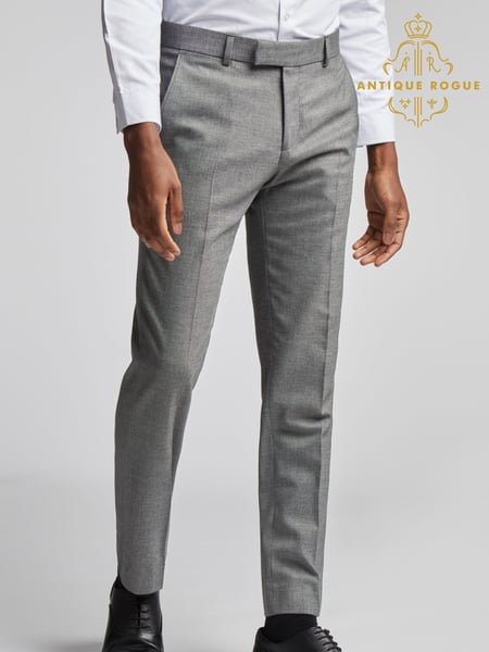 Antique Rogue Grey Blake Texture Trousers (F42937) | € 115