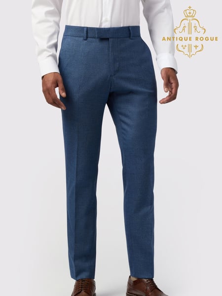 Antique Rogue Blue Blake Texture Trousers (F42938) | € 115