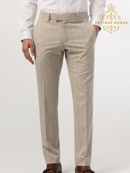 Antique Rogue Cream Putty Check Trousers (F42939) | € 100
