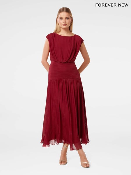 Forever New Red Lila Crinkle Maxi Dress (F43146) | € 203