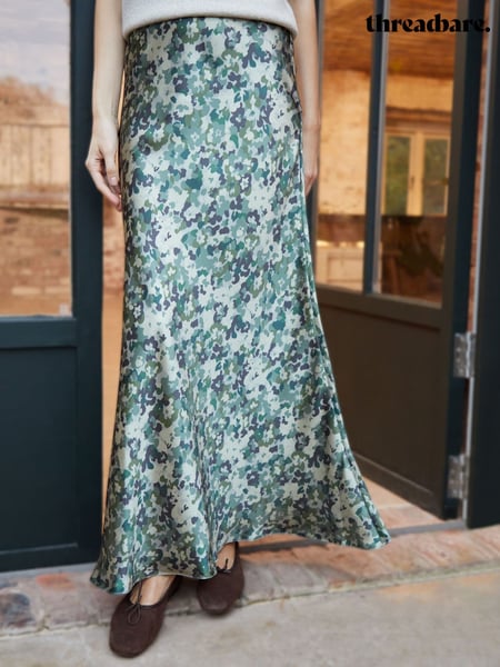 Threadbare Light Green Maxi Satin Slip Skirt (F43173) | € 62