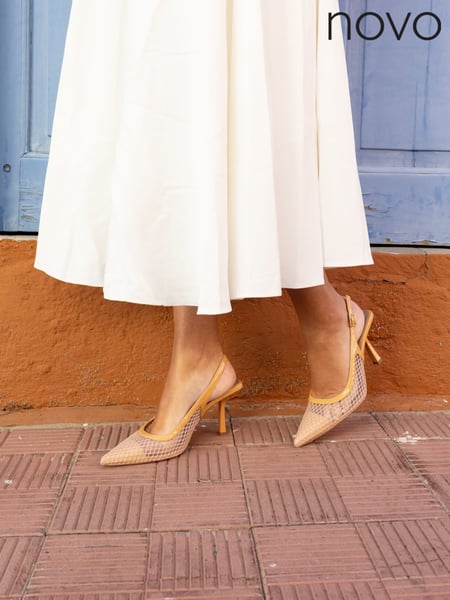 Novo Nude Wide Fit Ilona Mesh Point Slingback Courts (F44002) | € 59