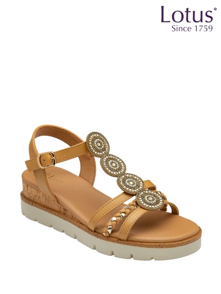 Lotus Brown Open Toe Sandals (F45736) | € 70