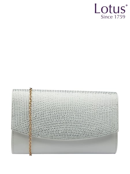 Lotus White Clutch Bag with Chain (F45737) | € 78