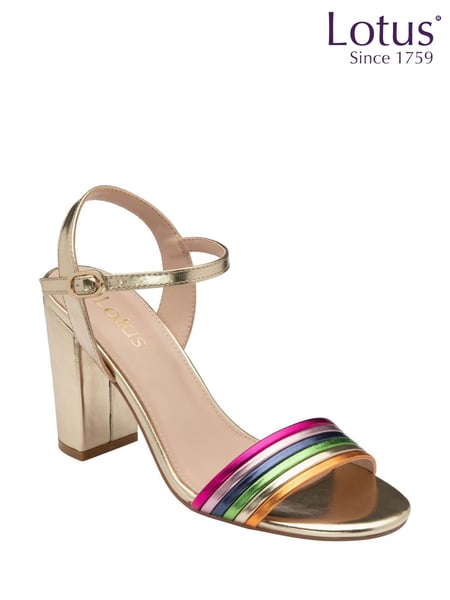 Lotus Gold Open Toe Heeled Sandals (F45754) | € 101