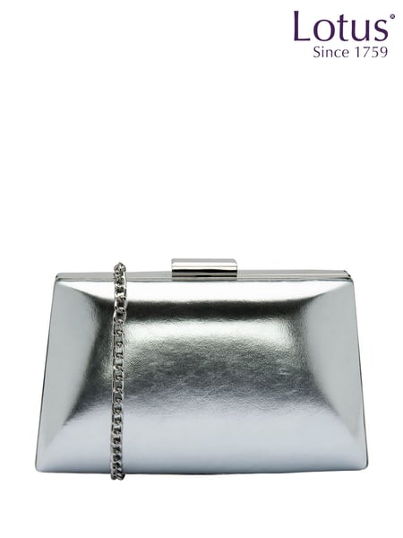 Lotus Silver Clutch Bag with Chain (F45781) | € 78