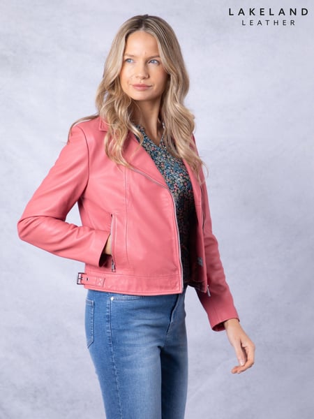 Lakeland Leather Pink Thornhill Leather Biker Jacket (F46038) | € 310