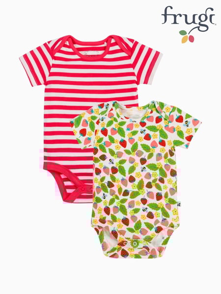 Frugi Super Special Short Sleeve 100% Cotton Bodysuits 2 Pack (F46895) | € 34