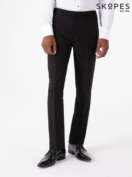 Skopes Black Tapered Fit Sinatra Suit Trousers with Satin Side Stripe (F47241) | € 94