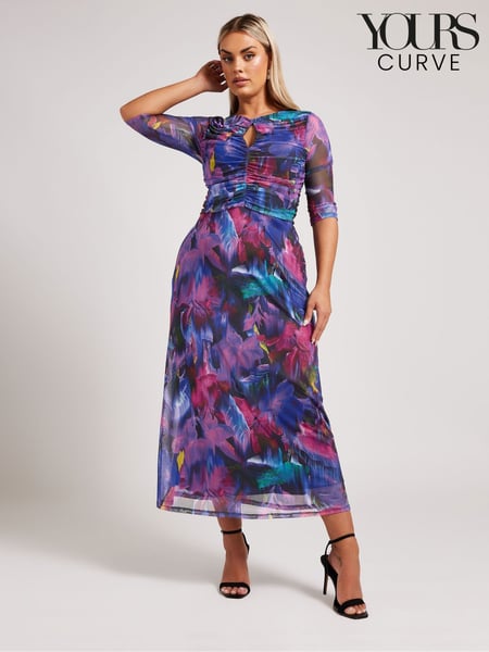 Yours Curve Black London Keyhole Mesh Dress (F48746) | € 83