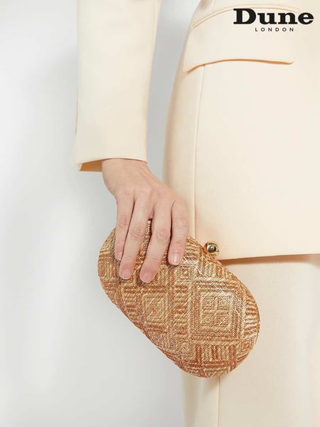 Dune London Brown Extra Oval Woven Clutch Bag (F48906) | € 139