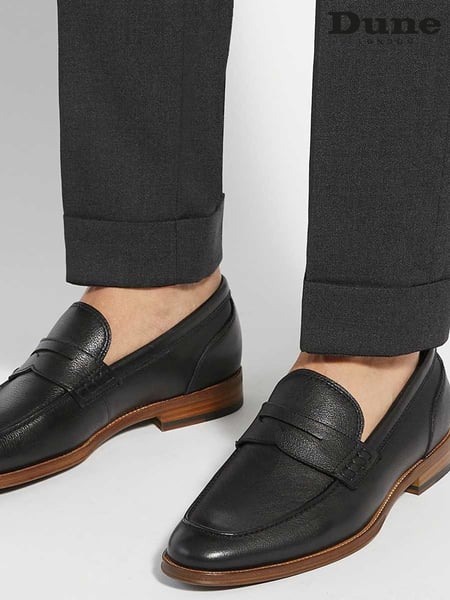 Dune London Black Standard Fit Sulli Natural Sole Penny Loafers (F48928) | € 186