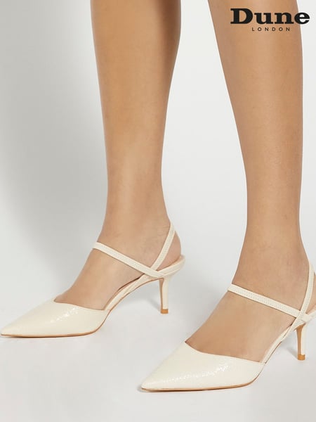Dune London Cream Standard Fit Classical Elasticated Open Court Shoes (F48932) | € 123