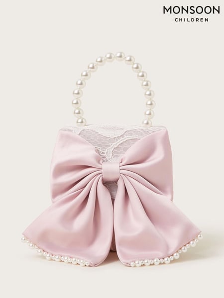 Monsoon Pink Pearly Bow Bridesmaid Lace Bag (F49104) | € 23