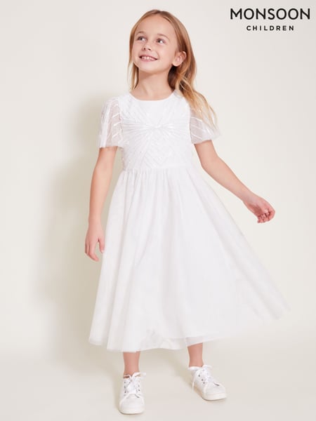 Monsoon Natural Sunray Embellished Dress (F49124) | € 76 - € 92