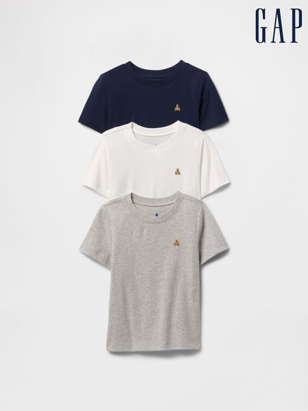 Gap Navy Blue, White & Grey 3-Pack Brannan Bear Everyday T-Shirts (6mths-5yrs) (F49354) | € 28