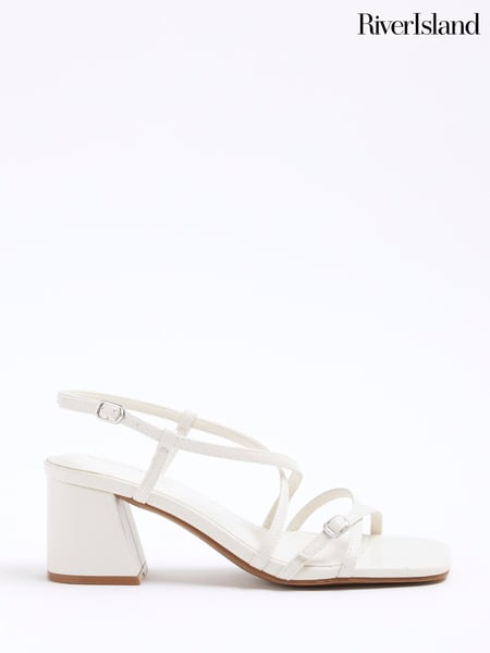 River Island White Strappy Block Heel Sandals (F50327) | € 50