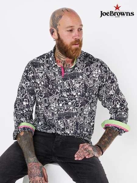 Joe Browns Black Comic Print Graphic Long Sleeve Shirt (F50510) | € 70
