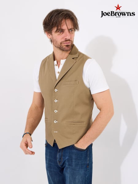 Joe Browns Brown Vintage Workwear Twill Waistcoat (F50958) | € 84