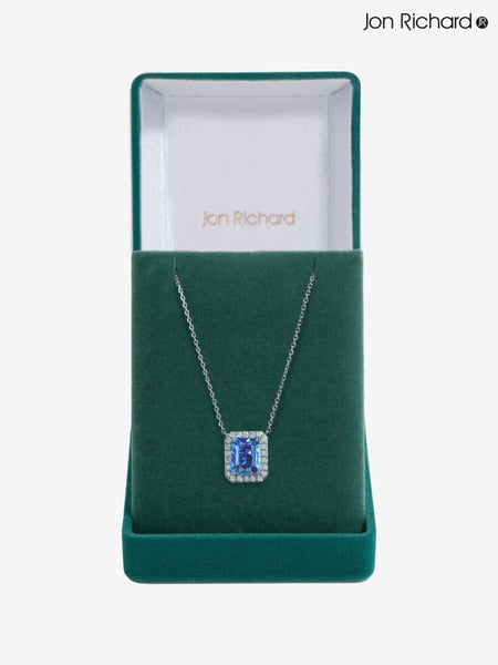 Jon Richard Silver Tone Cubic Zirconia Emerald Cut Sapphire Pendant (F51345) | € 39