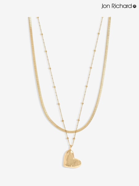 Jon Richard Gold Tone Double Row Molten Heart Necklace (F51389) | € 31