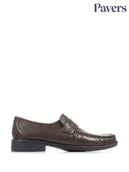 Pavers Red Leather Loafers (F51672) | € 70