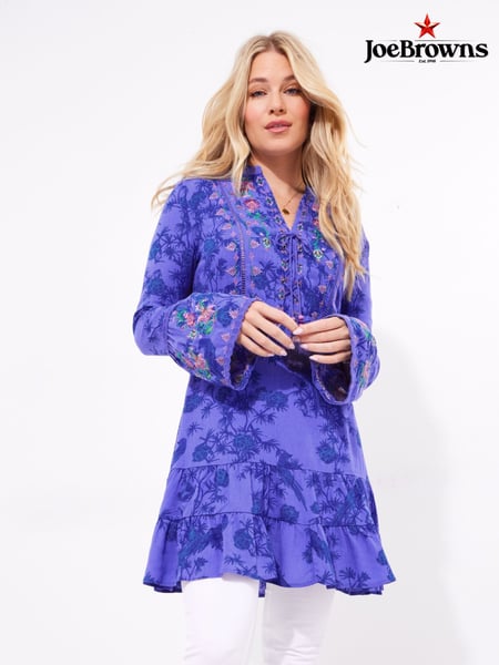 Joe Browns Blue Bird Print Lace Detail Tunic (F51721) | € 109