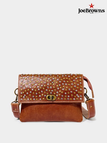 Joe Browns Brown Studded Washed Leather Cross-Body Bag (F51864) | € 109