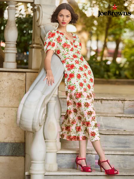 Joe Browns Red Vintage Rose Midi Dress (F51927) | € 90