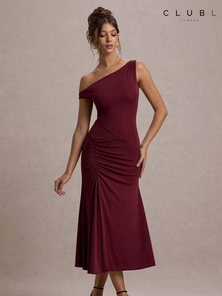 Club L London Red Kerensa One-Shoulder Midi Dress (F52408) | € 117