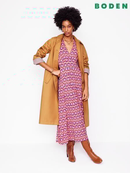 Boden Red Kristen Pleated Jersey Dress (F52678) | € 59