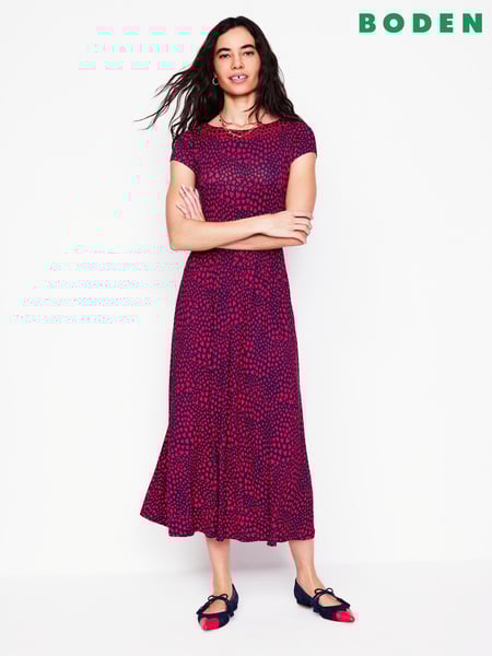 Boden Blue/Red Melanie Jersey Midi Dress (F52860) | € 65