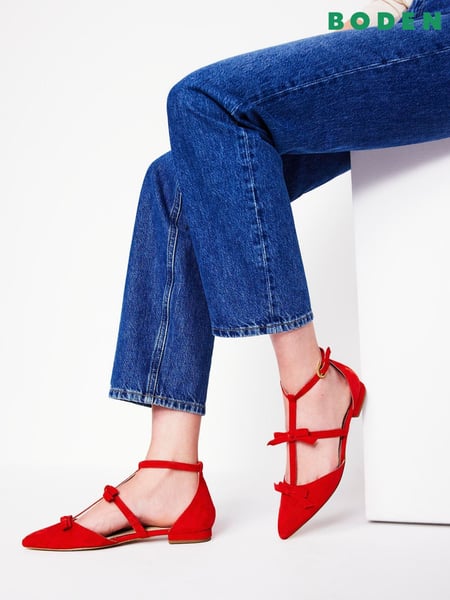 Boden Red Point Bow Mary Jane Shoes (F52882) | € 197