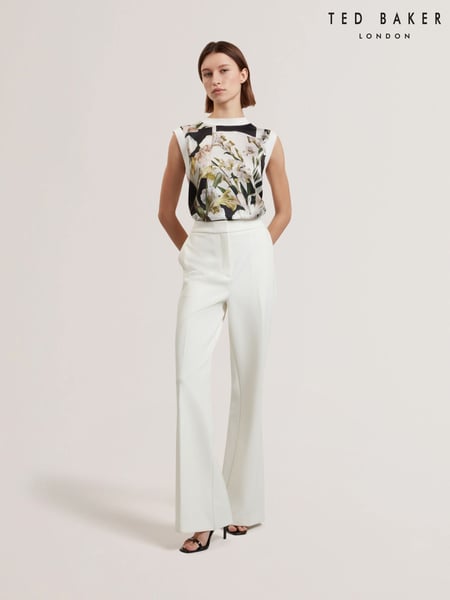 Ted Baker White Indriv-High Waisted Flare Trousers (F53284) | € 201