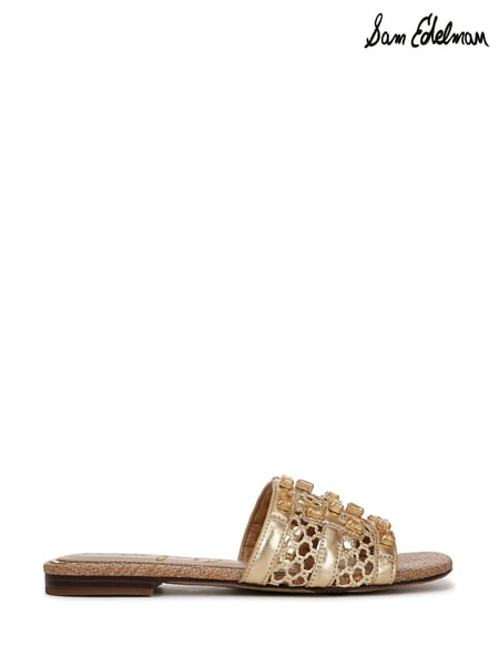 Sam Edelman Regular Fit Gold Blaire Slider Sandals (F53392) | € 226