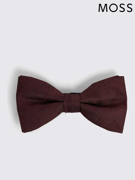 MOSS Red Black Silk Paisley Ready Bow Tie (F54455) | € 47